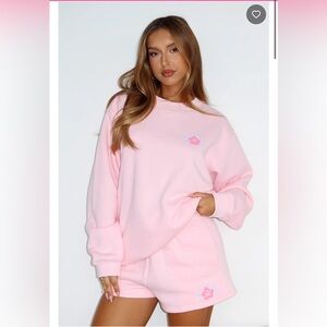 White Fox Keep Blooming Lounge Shorts Pink